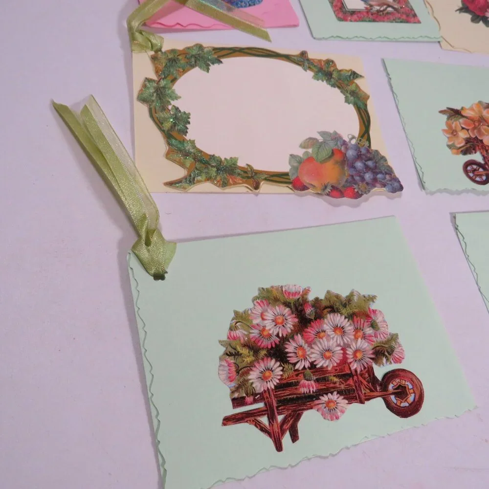 Victorian Gift Tags Cardstock with some embossed images & glitter paint accents